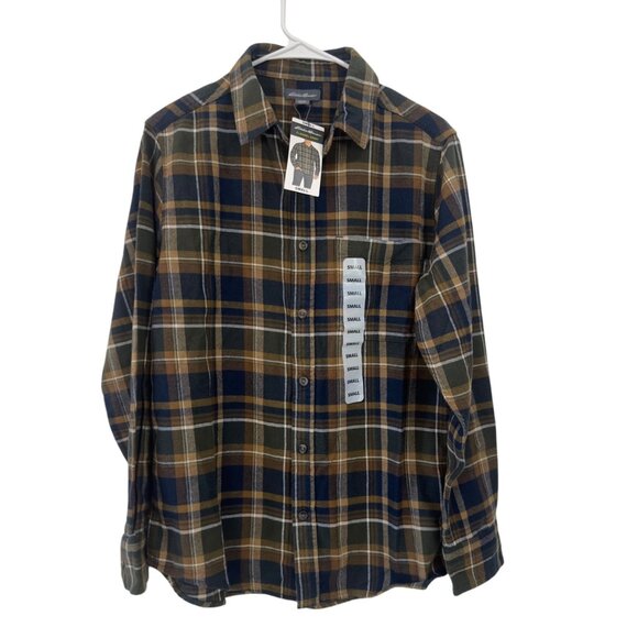 Eddie Bauer Mens Small Plaid Flannel Shirt Long Sleeve Button-Down Casual Wear - Picture 2 of 12